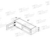 Wall 33" - Ethan Green 33 Inches Wall Refrigerator Cabinet (12"D)